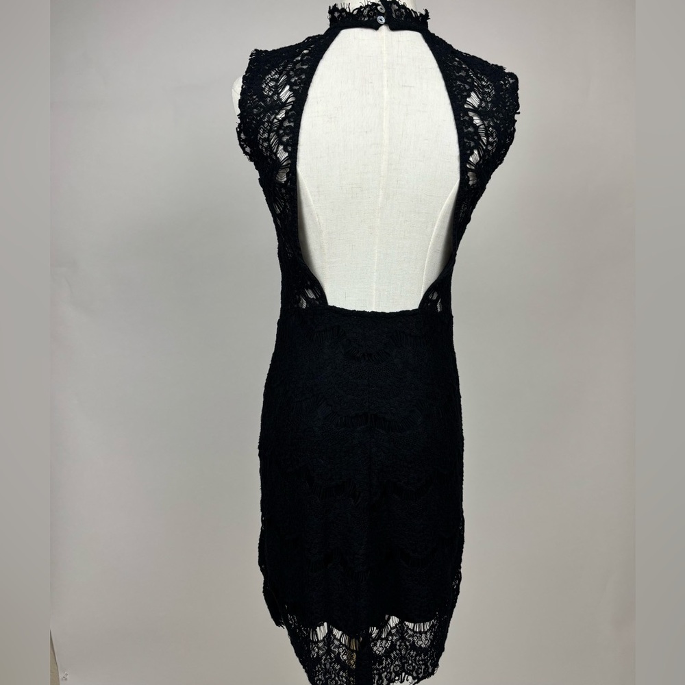 Free People Daydream Lace Slip Dress Mini Open Back Sleeveless Black S - Picture 8 of 12